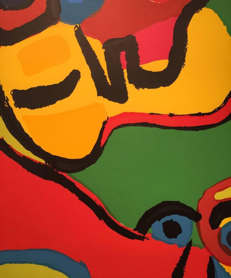Karel Appel - Karel Appel Signed Artist Edition Swirls of Color “Two Faces”