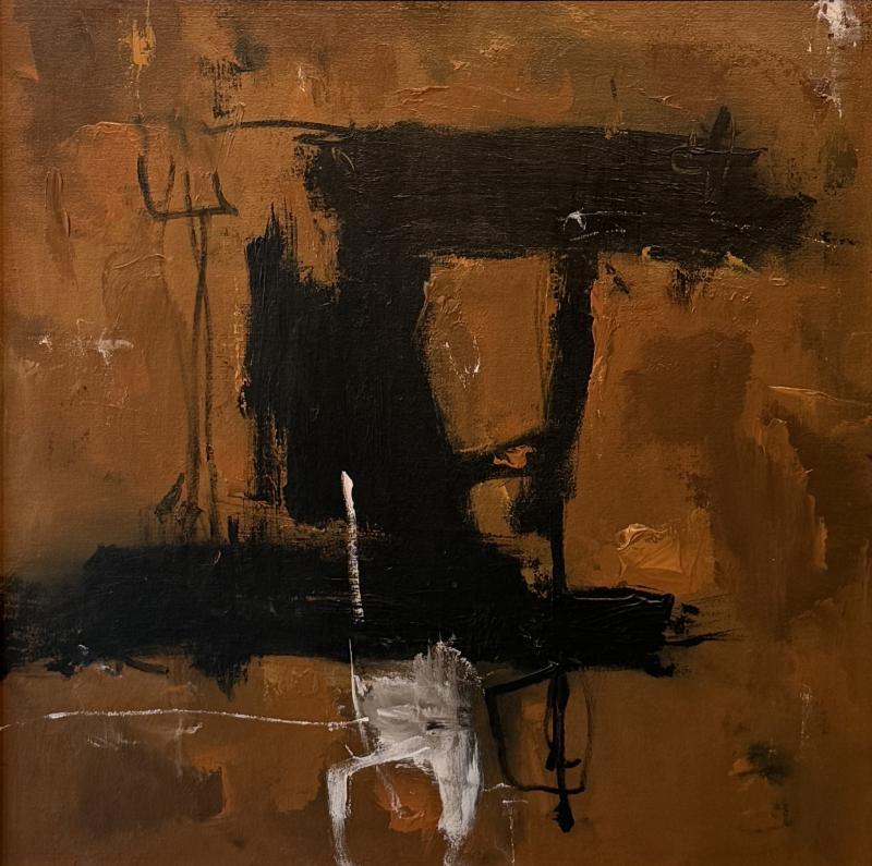 Karina Gentinetta Earthen Series No IV Acrylics in Brown Tones Abstract 27 5 x 27 5