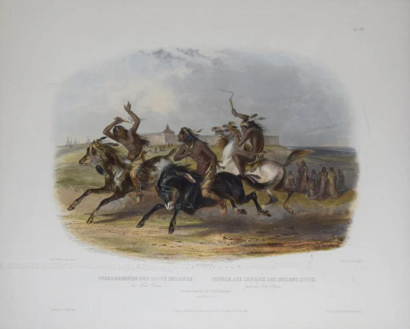 Karl Charles Bodmer KARL BODMER 1809 1893 HORSE RACING OF THE SIOUX INDIANS