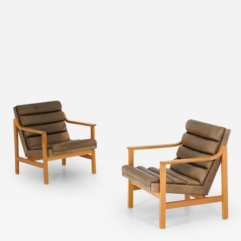 Karl Erik Ekselius Mid Century Swedish Lounge Chairs by Karl Erik Ekselius for JOC Vetlanda