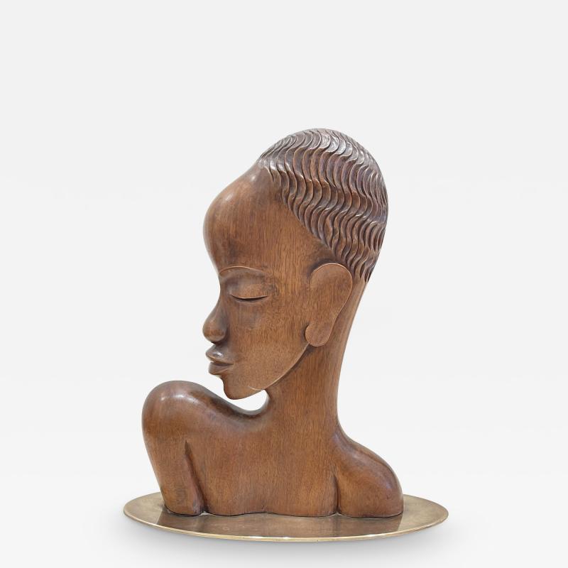 Karl Hagenauer Superb Wooden Sculpture of an African Lady by Karl Hagenauer Art Deco Austria