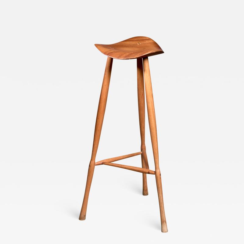 Karl Seemuller Karl Seemuller studio craft teak stool USA 1973