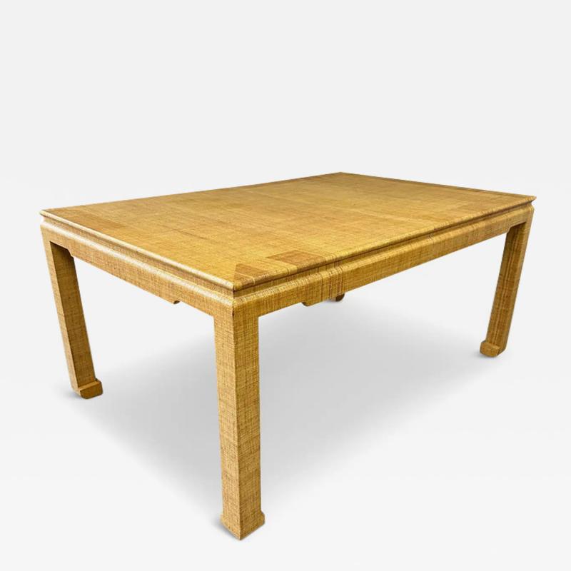 Karl Springer 1980s Grasscloth Dining Table in the Style of Karl Springer Hollywood Regency