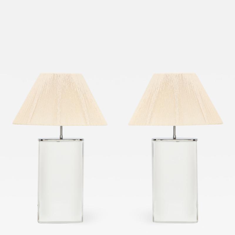 Karl Springer A Pair of Karl Springer Lucite Lamps Circa 1980s