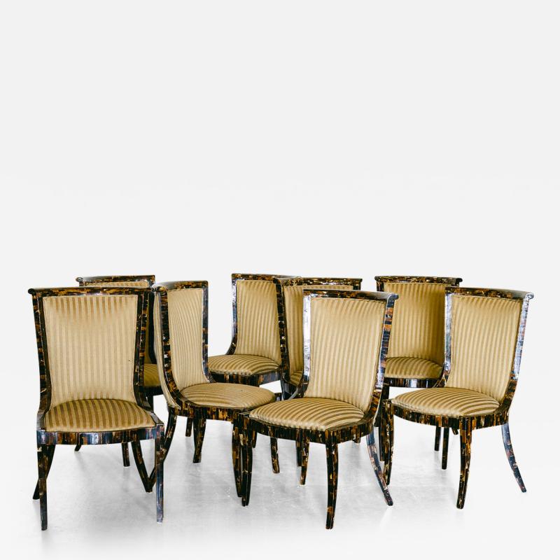 Karl Springer A Set of Eight Tessellated Horn Chairs in the Manner of Karl Springer 1970s
