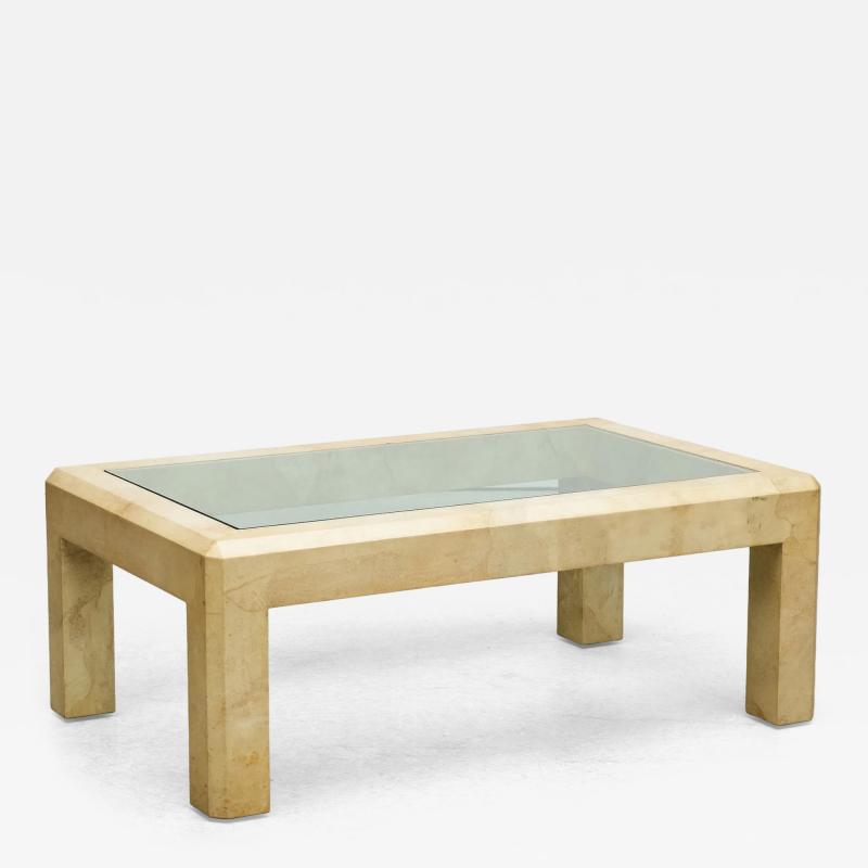 Karl Springer BEVELED PARSONS COFFEE TABLE CIRCA 1976