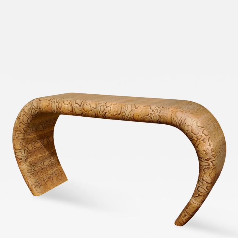 Karl Springer Exceptional Console Table Covered in Python