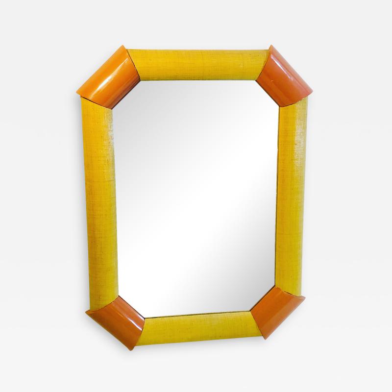Karl Springer Hexagonal Mirror in the Style of Karl Springer 