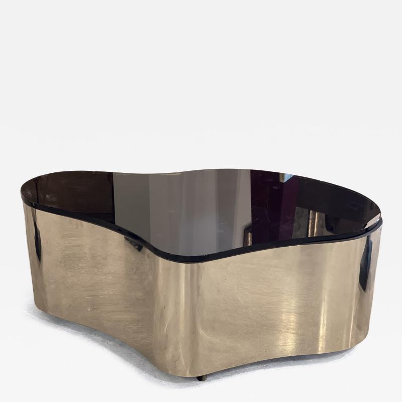 Karl Springer Important Karl Springer Polished Stainless Freeform Table