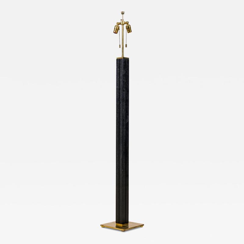 Karl Springer Karl Springer American Mid Century Ostrich Wrapped Column Floor Lamp