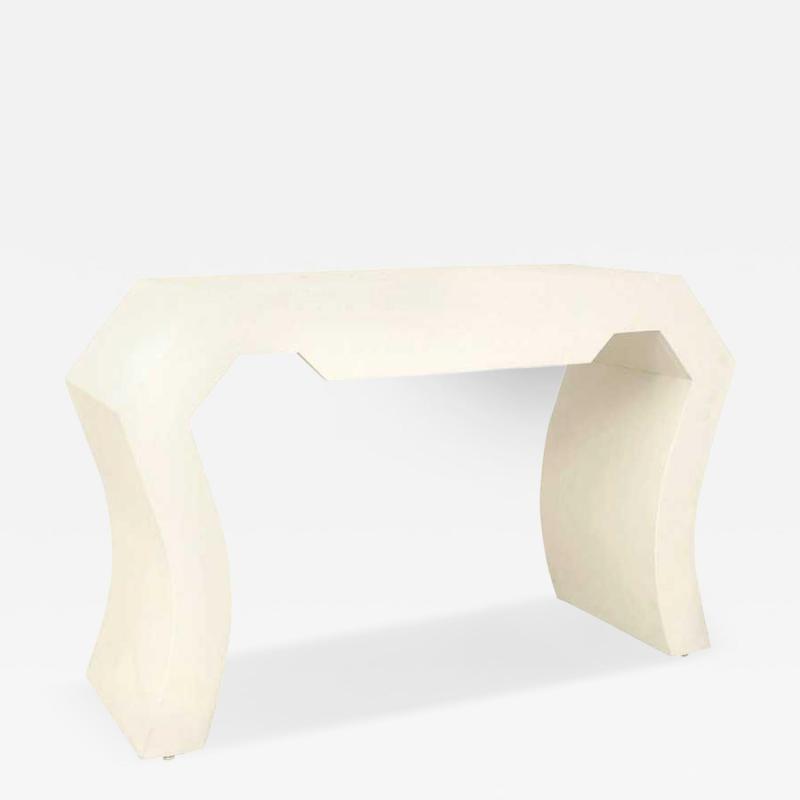 Karl Springer Karl Springer American Mid Century White Painted Console Table