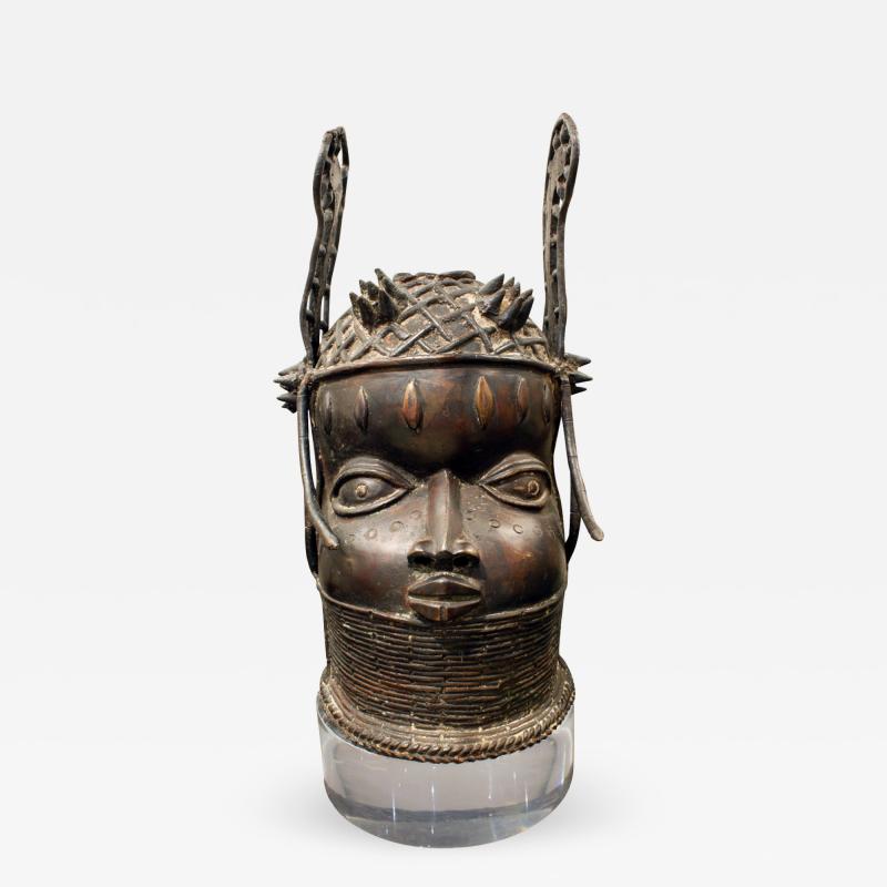Karl Springer Karl Springer Benin Head on Custom Lucite Base 1970s