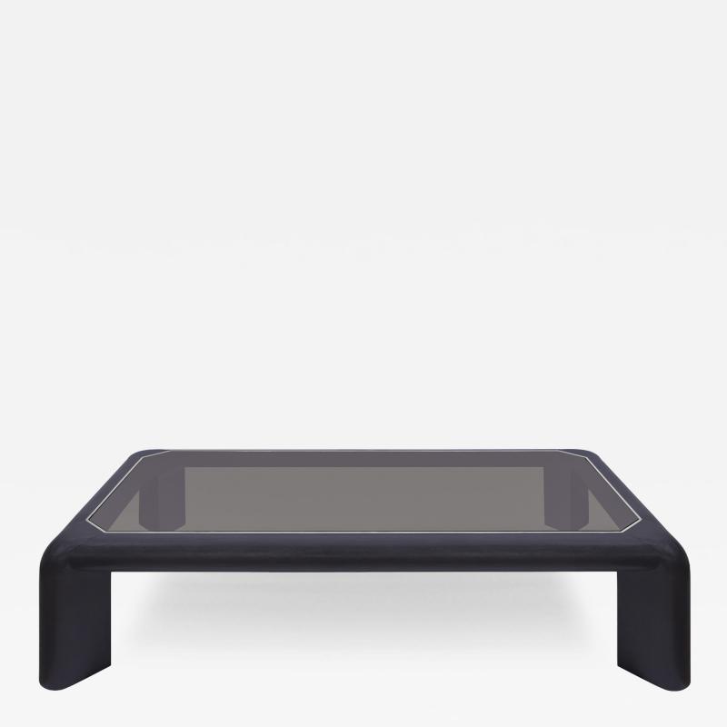 Karl Springer Karl Springer Chic Coffee Table in Embossed Lizard Leather 1994 Signed Dated 