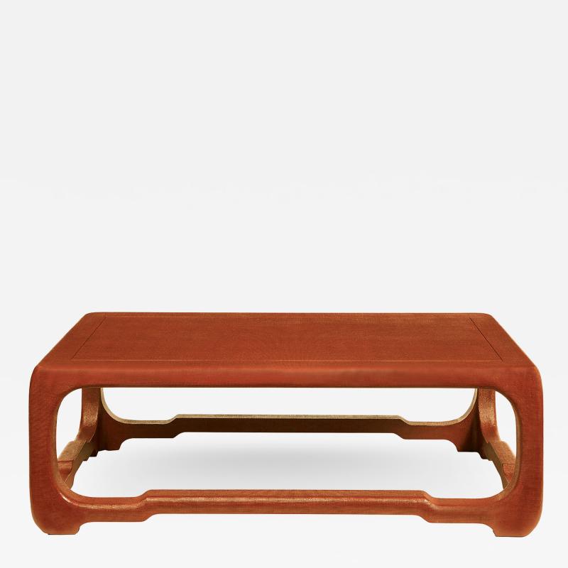 Karl Springer Karl Springer Chinese Cube Style Coffee Table in Lacquered Linen 1980s