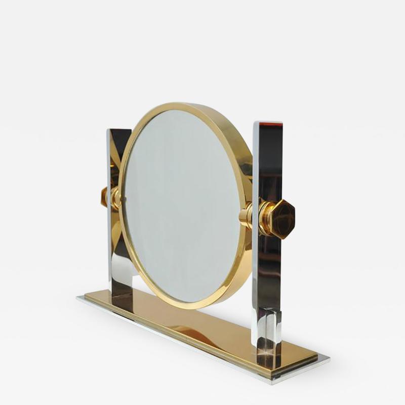 Karl Springer Karl Springer Chrome and Brass Vanity Mirror