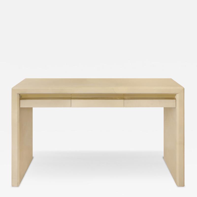 Karl Springer Karl Springer Exceptional Lacquered Goatskin Console Table 1980s
