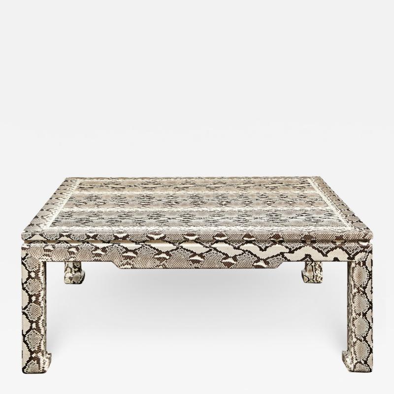 Karl Springer Karl Springer Exceptional Ming Coffee Table in Python 1980s