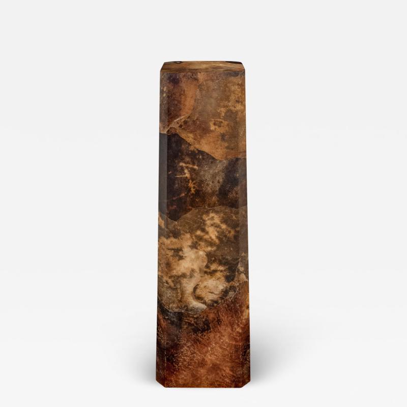 Karl Springer Karl Springer Exceptional Tapering Pedestal in Lacquered Goatskin 1970s