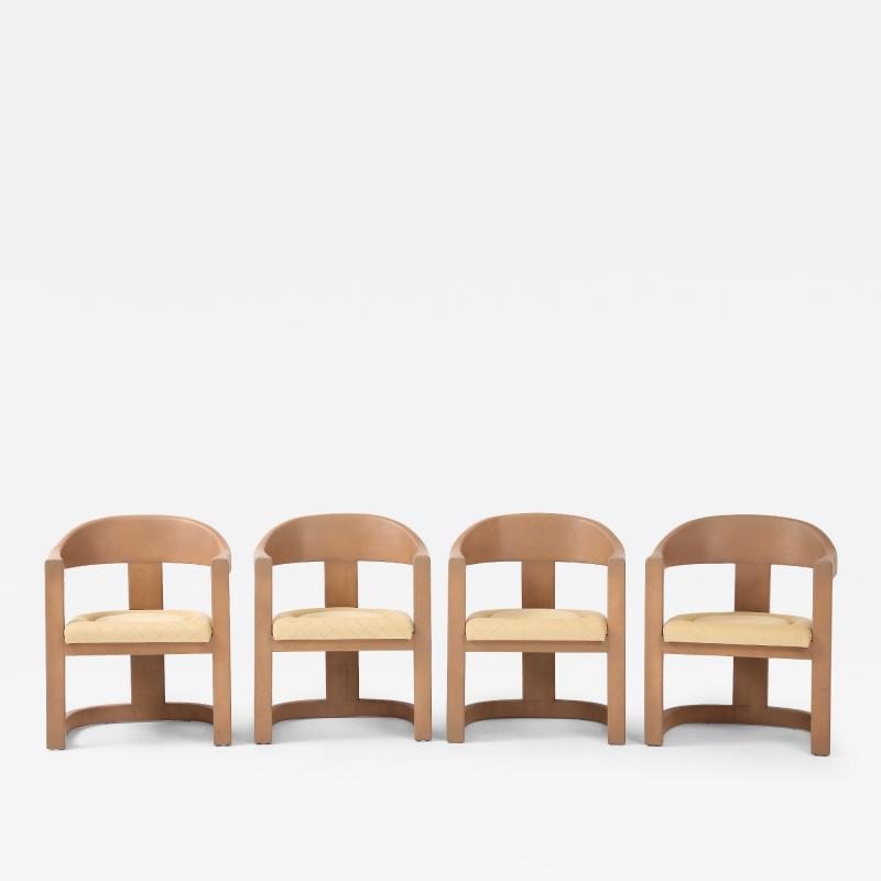 Karl Springer Karl Springer Goatskin Onassis Chairs With Ultrasude Upholstery Set Of 4