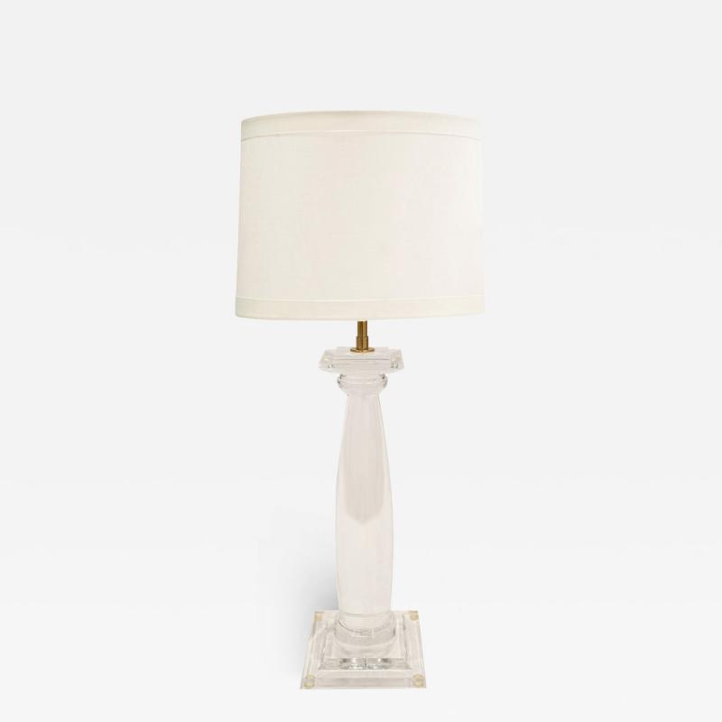Karl Springer Karl Springer Greek Column Table Lamp in Solid Lucite 1980s