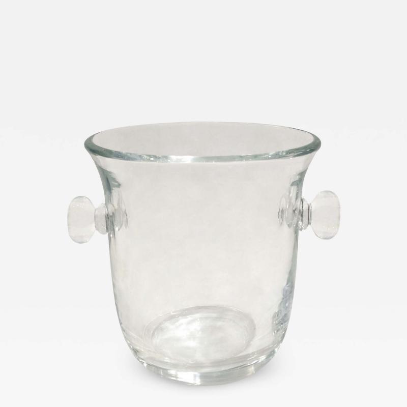 Karl Springer Karl Springer Hand Blown Glass Ice Bucket by Seguso 1980s Signed 