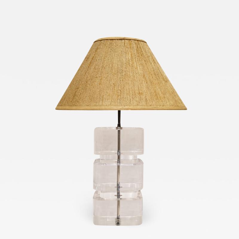 Karl Springer Karl Springer Impressive Stacked Lucite Table Lamp 1980s