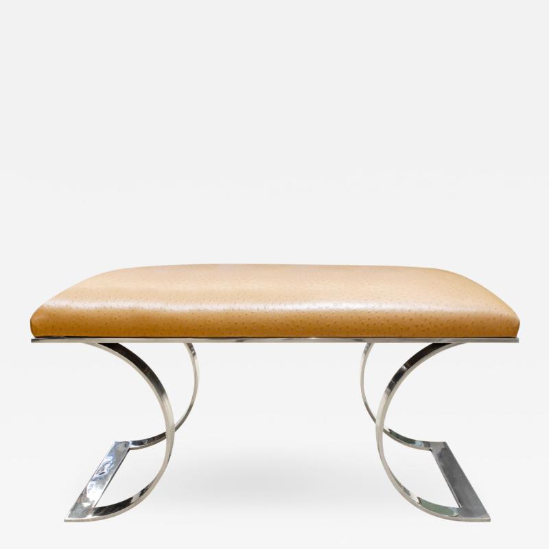 Karl Springer Karl Springer JMF Bench with Ostrich Seat 1980s