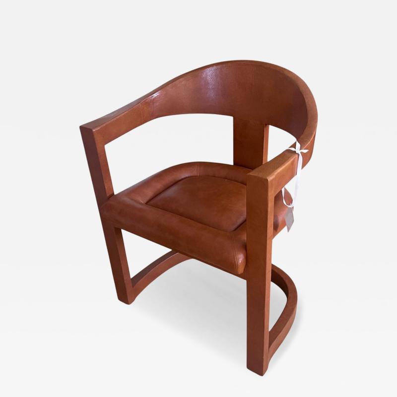 Karl Springer Karl Springer Leather Clad Modern Designer Desk Chair