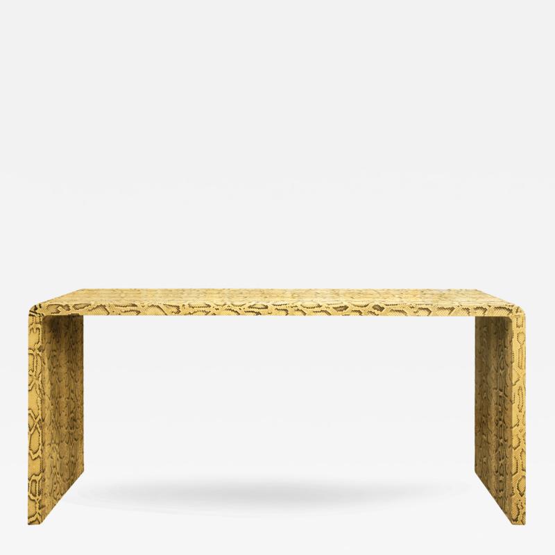 Karl Springer Karl Springer Natural Python Waterfall Console Table 1970s