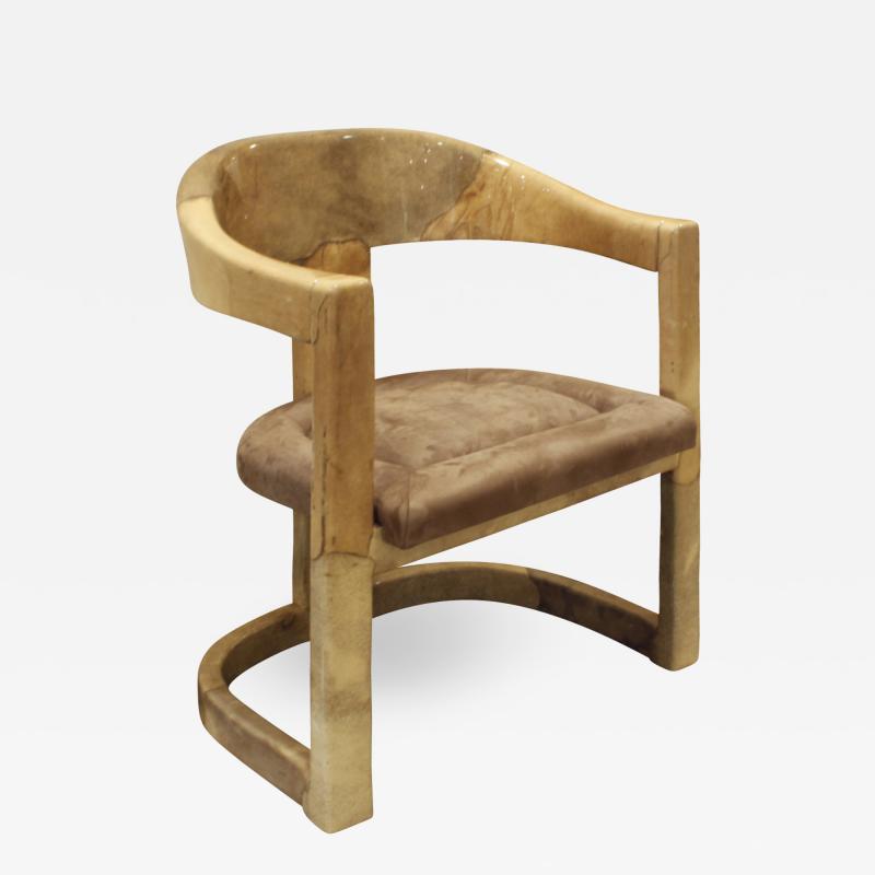 Karl Springer Karl Springer Onassis Chair in Lacquered Goatskin 1970s