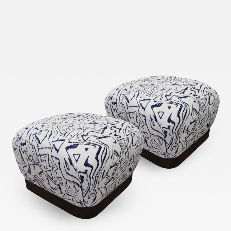 Karl Springer Karl Springer Pair of Souffle Ottomans 1980s