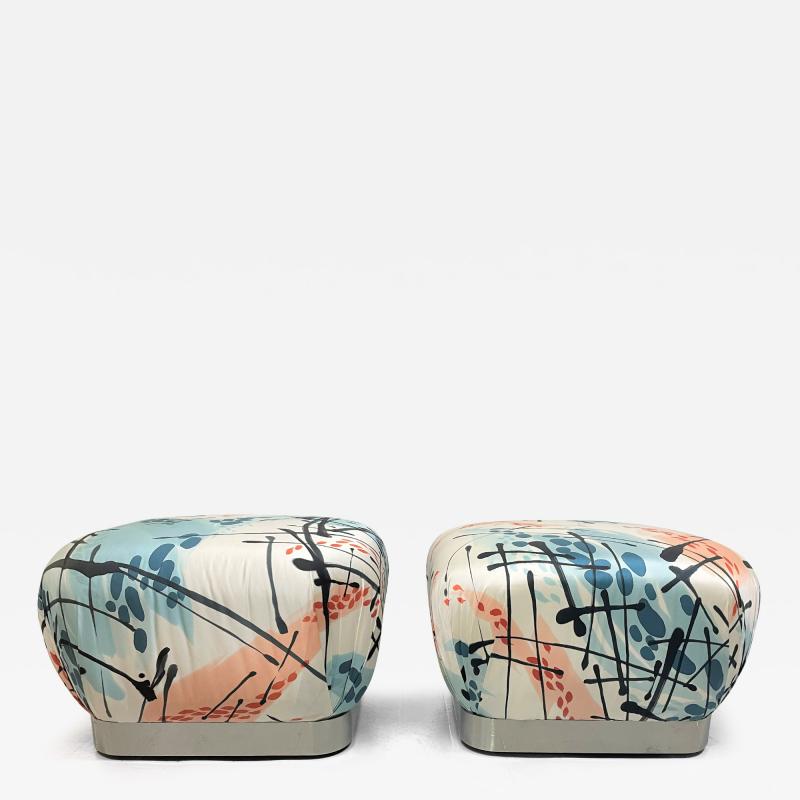 Karl Springer Karl Springer Pair of Souffle Ottomans
