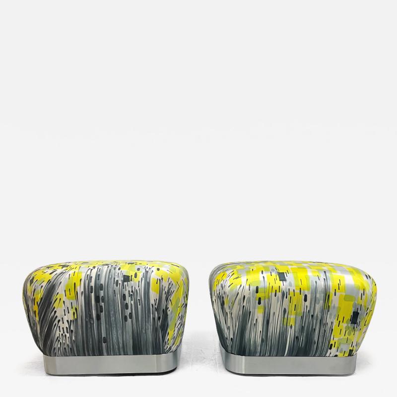 Karl Springer Karl Springer Pair of Souffle Ottomans