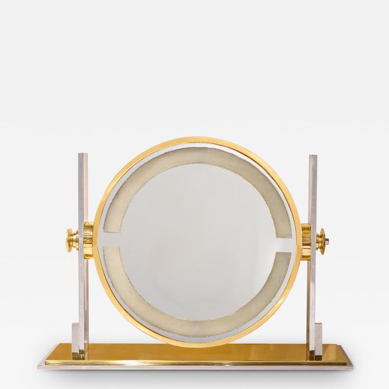 Karl Springer Karl Springer Rare Large Illuminating Vanity Magnifying Mirror 1980s