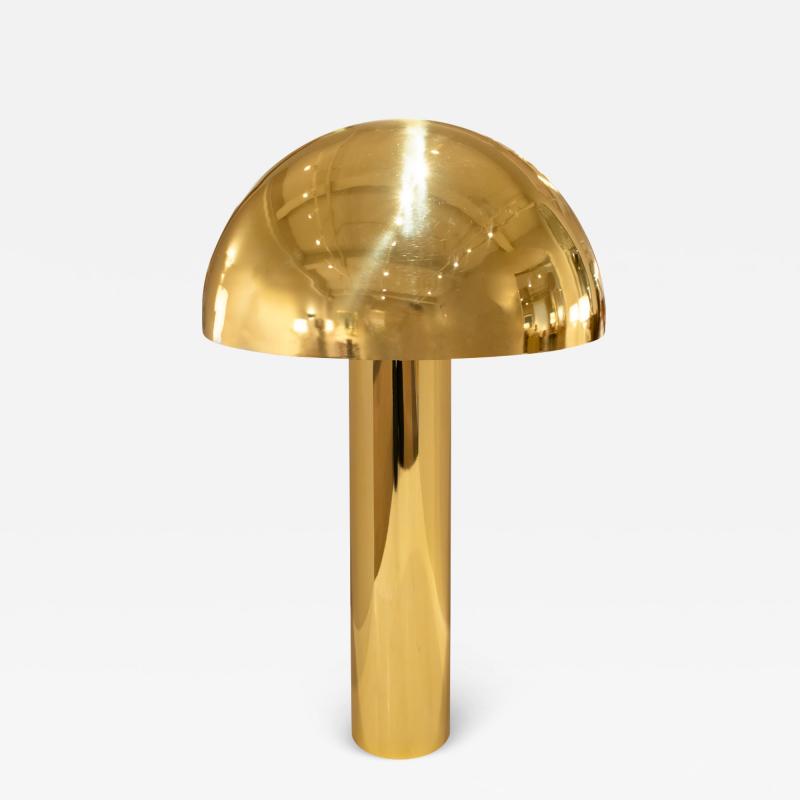 Karl Springer Karl Springer Rare Mushroom Table Lamp in Polished Brass 1980s