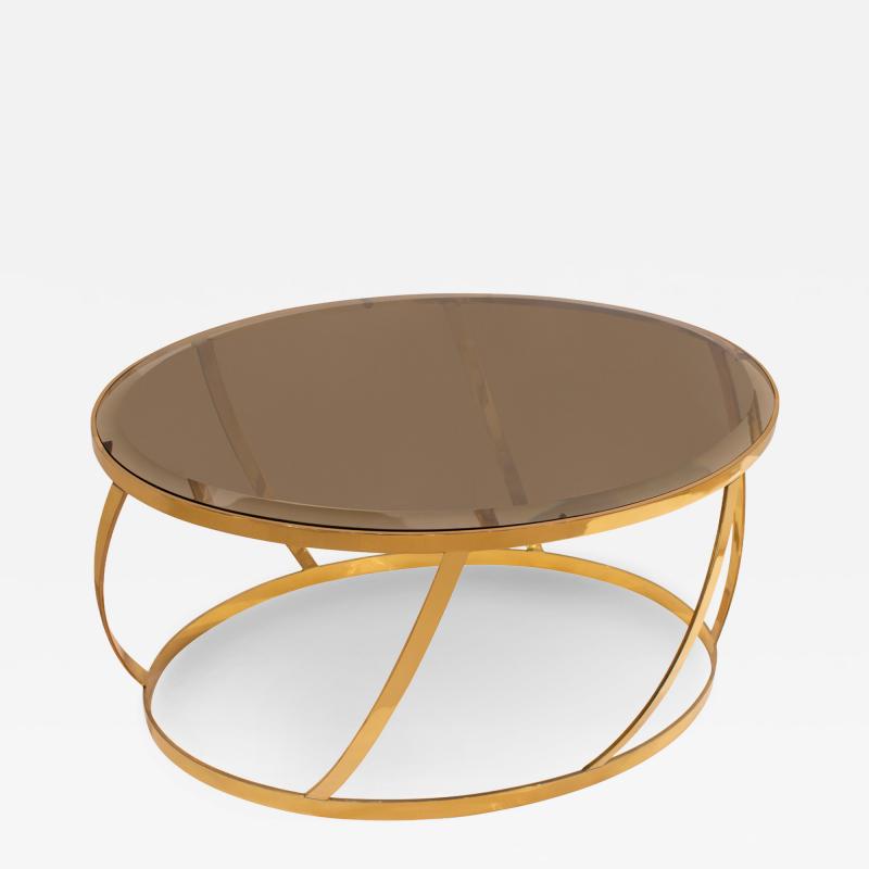 Karl Springer Karl Springer Rare Onyx Coffee Table with Beveled Bronze Glass 1980s