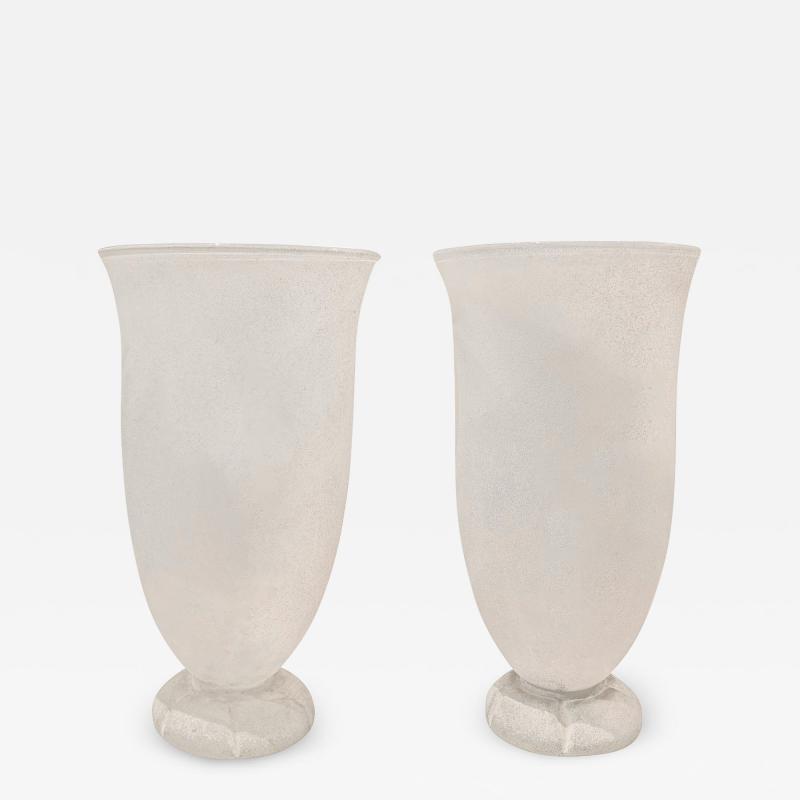 Karl Springer Karl Springer Rare Pair of Venetian Glass Table Top Torcheres 1980s