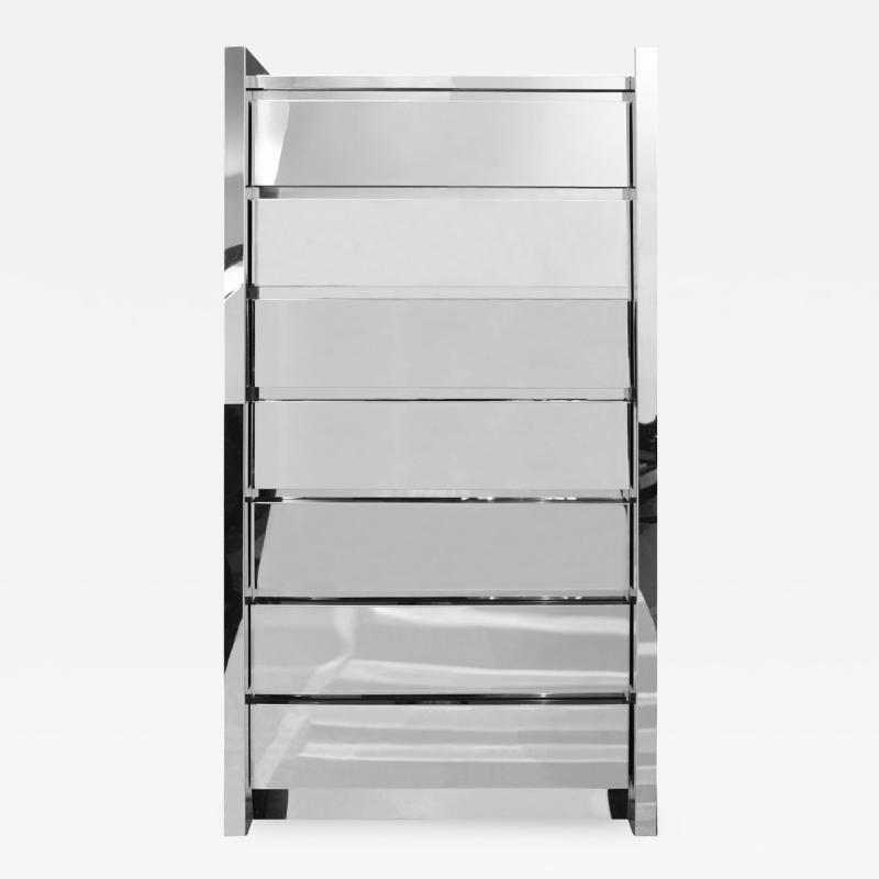 Karl Springer Karl Springer Semanier Chest of Drawers in Polished Stainless Steel 1980s