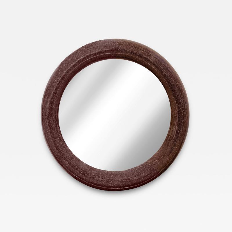 Karl Springer Karl Springer Stunning Molded Bullseye Mirror in Egyptian Porphyry Lacquer 1980s