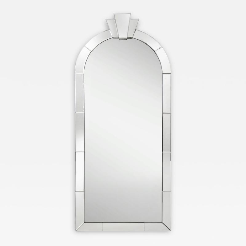 Karl Springer Karl Springer Stunning Monumental Dome Top Art Deco Mirror 1980s