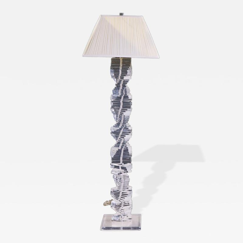 Karl Springer Karl Springer Style Mid Century Stacked Lucite Helix Floor Lamp