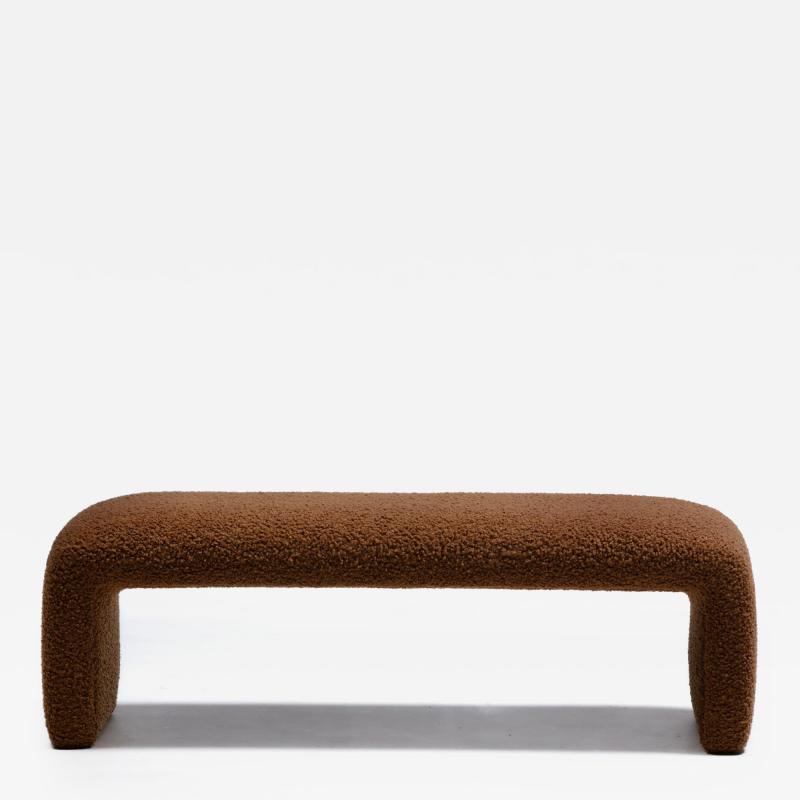 Karl Springer Karl Springer Style Waterfall Bench in Chocolate Cocoa Boucl 