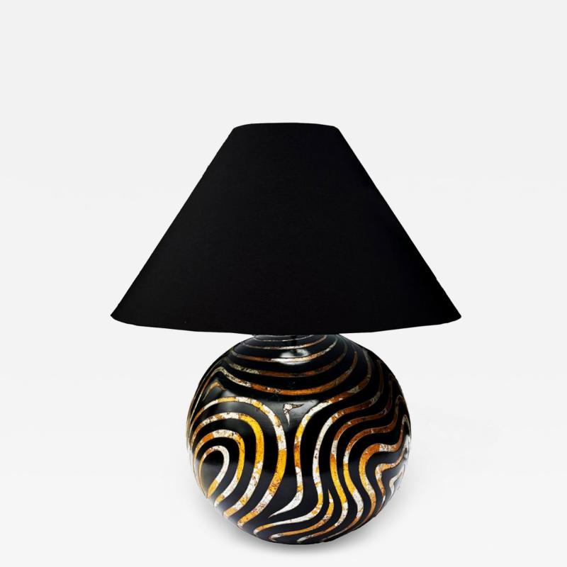 Karl Springer LARGE VERMICELLI COROMANDEL TABLE LAMP