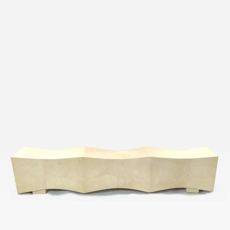 Karl Springer LTD Karl Springer Ltd Freeform Beige Parchment Cameo 3 Seat Bench
