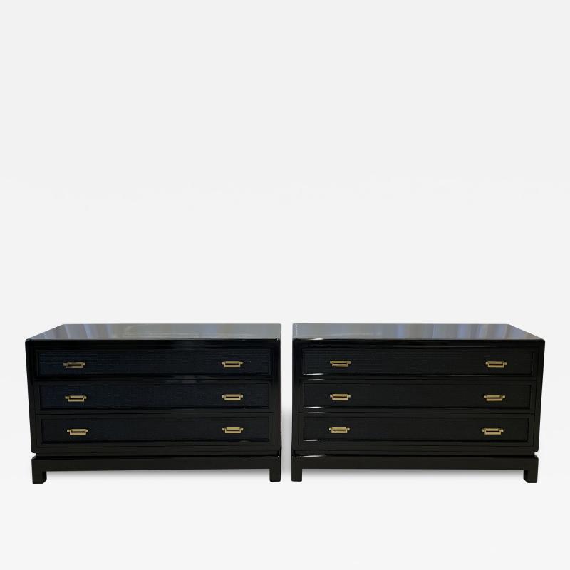 Karl Springer LTD Pair of Mid Century Modern Cabinets Chests Nightstands Karl Springer Style