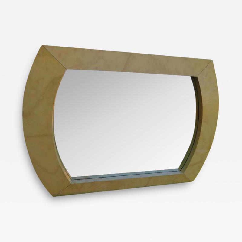 Karl Springer Large Scale Goatskin Karl Springer Style Mirror