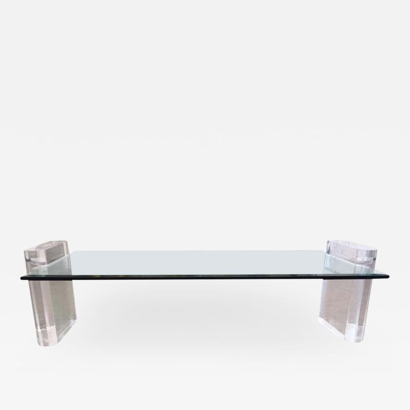 Karl Springer Lucite Coffee Table Style of Karl Springer