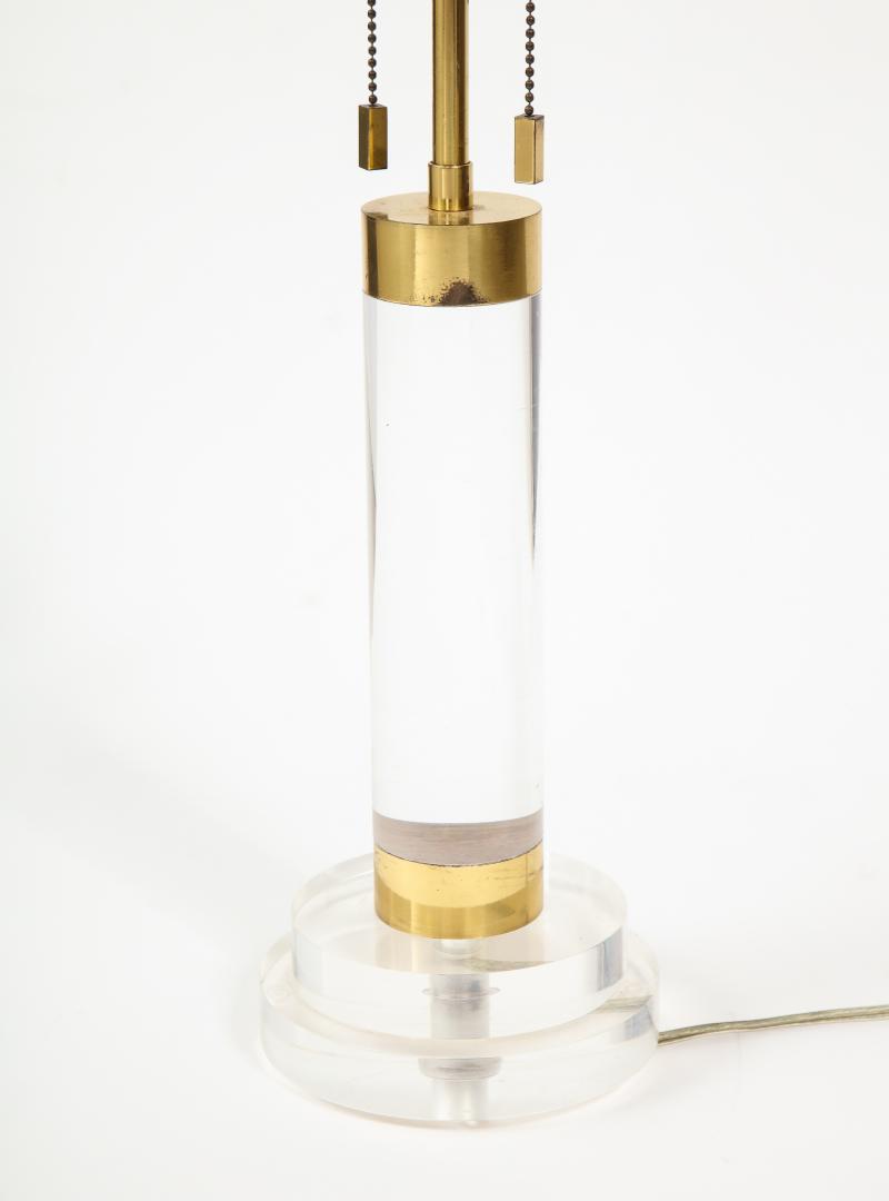 Karl Springer Lucite And Brass Bouilotte Table Lamp By Karl Springer 