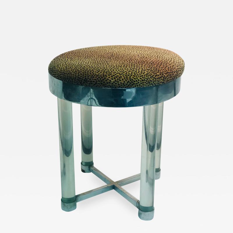Karl Springer Lucite and Chrome Bench in the Style of Karl Springer