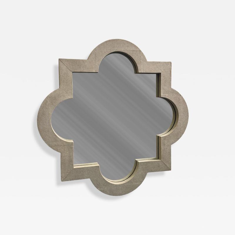 Karl Springer MODERNIST FAUX SHAGREEN MIRROR IN THE MANNER OF KARL SPRINGER